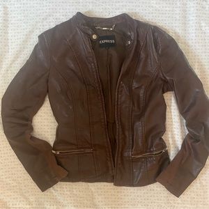 Express Brown Leather Jacket